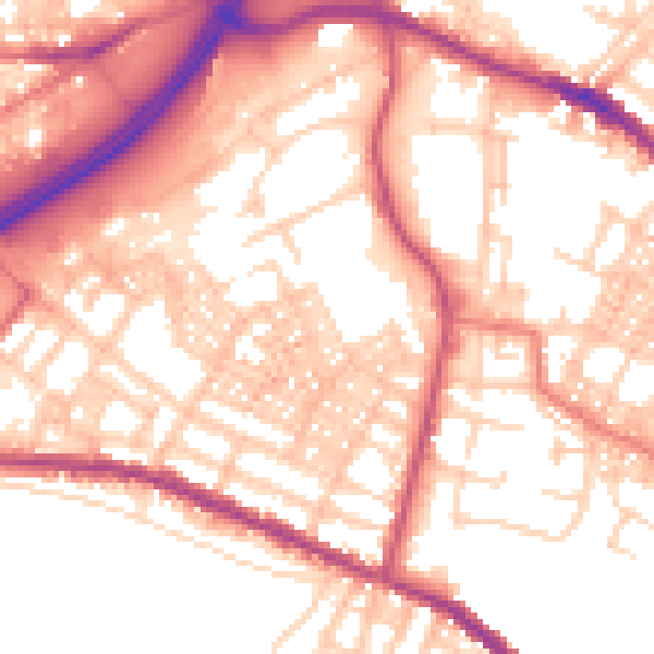 Daytime road noise heatmap for OL4 1BH