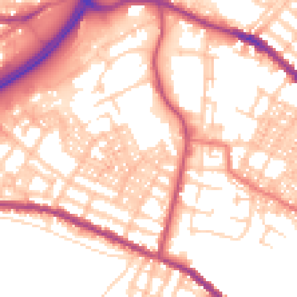 Daytime road noise heatmap for OL4 1BJ