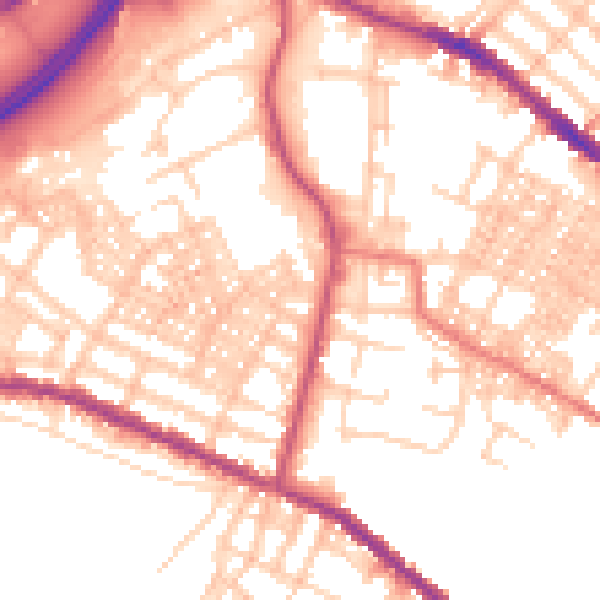 Daytime road noise heatmap for OL4 1BL