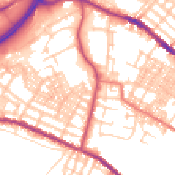 Daytime road noise heatmap for OL4 1BP