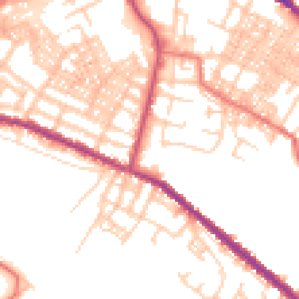 Daytime road noise heatmap for OL4 1BT