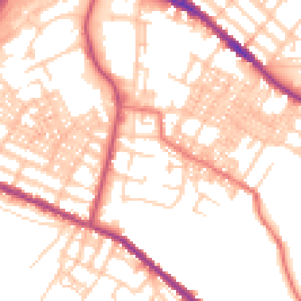 Daytime road noise heatmap for OL4 1BX