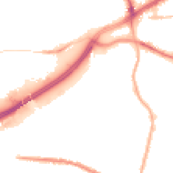 Night-time road noise heatmap for OL4 1DB