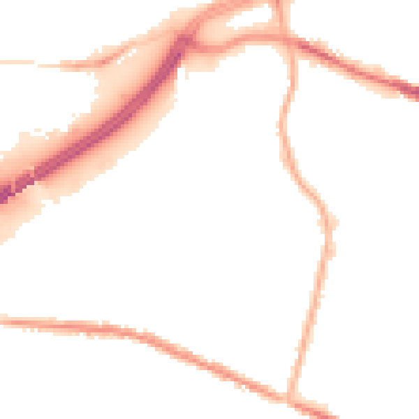 Night-time road noise heatmap for OL4 1DD