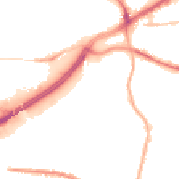 Night-time road noise heatmap for OL4 1DE