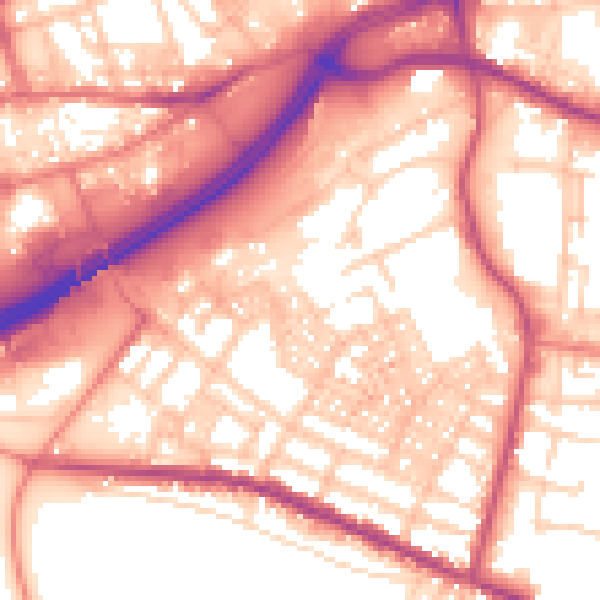 Daytime road noise heatmap for OL4 1DH
