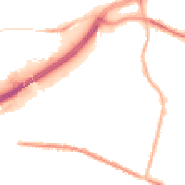 Night-time road noise heatmap for OL4 1DH