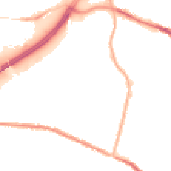 Night-time road noise heatmap for OL4 1DL
