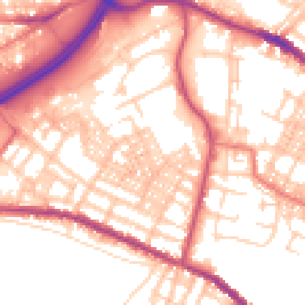 Daytime road noise heatmap for OL4 1DN
