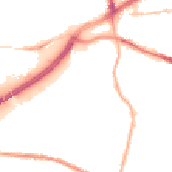 Night-time road noise heatmap for OL4 1DP