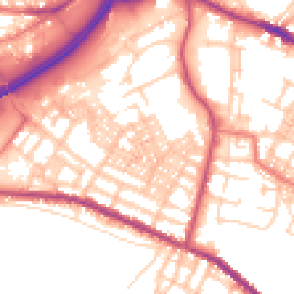 Daytime road noise heatmap for OL4 1DR