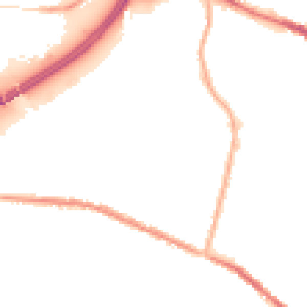 Night-time road noise heatmap for OL4 1DS