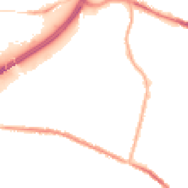 Night-time road noise heatmap for OL4 1DT