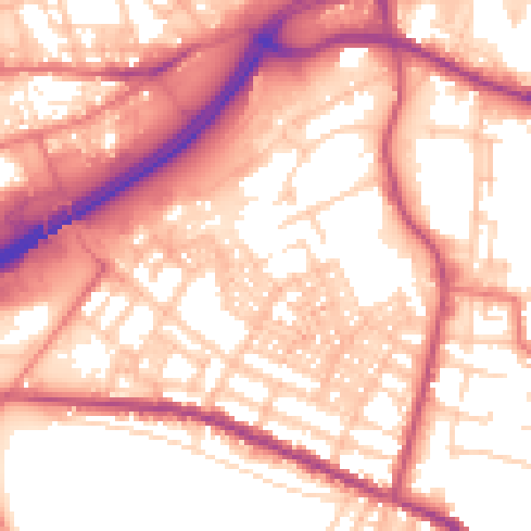 Daytime road noise heatmap for OL4 1DX
