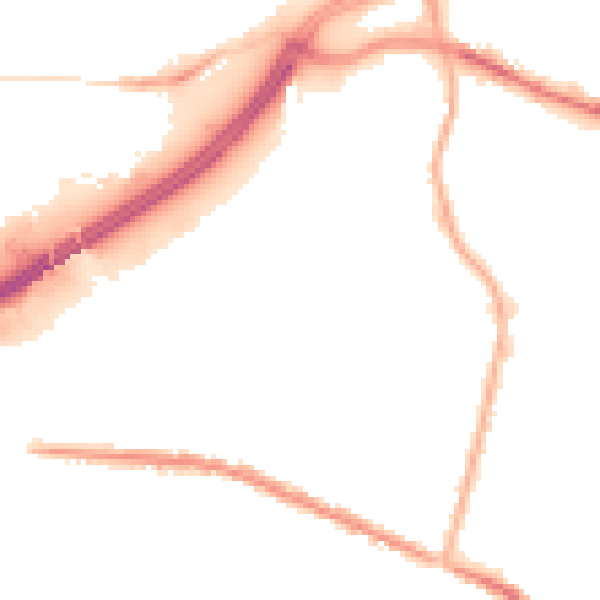 Night-time road noise heatmap for OL4 1DX