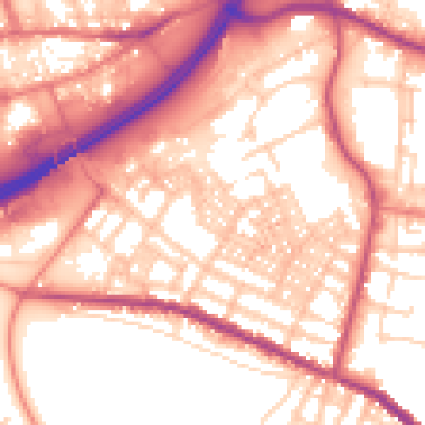 Daytime road noise heatmap for OL4 1DZ