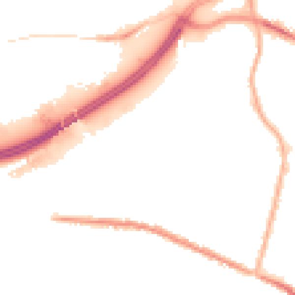 Night-time road noise heatmap for OL4 1EB