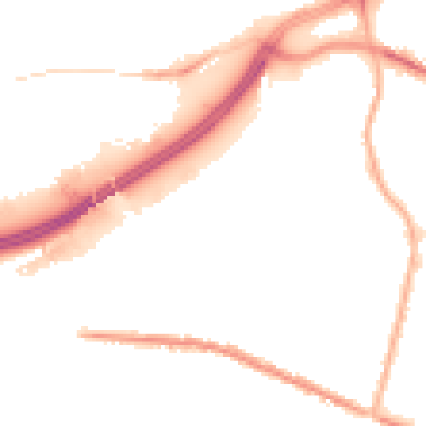 Night-time road noise heatmap for OL4 1ED