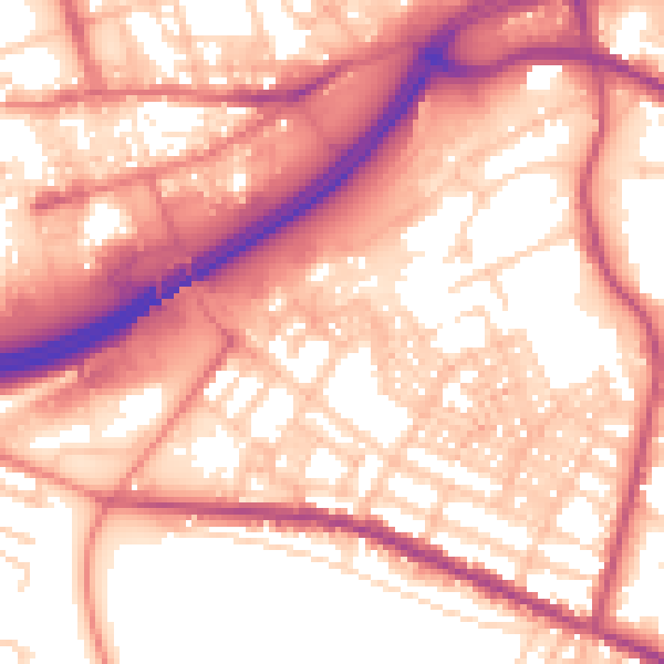 Daytime road noise heatmap for OL4 1EE