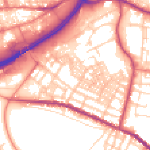 Daytime road noise heatmap for OL4 1EJ