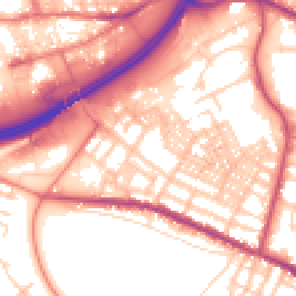 Daytime road noise heatmap for OL4 1EX