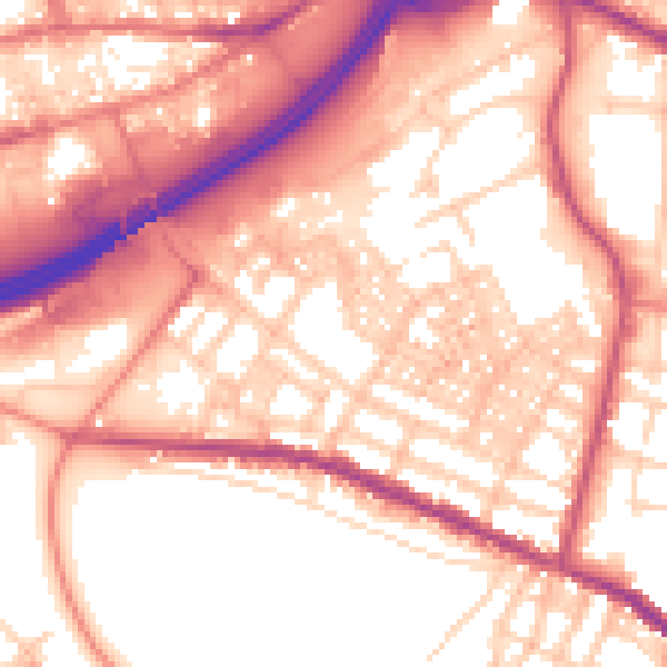 Daytime road noise heatmap for OL4 1EY