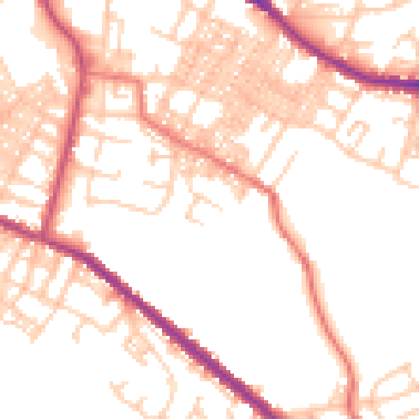Daytime road noise heatmap for OL4 1JH