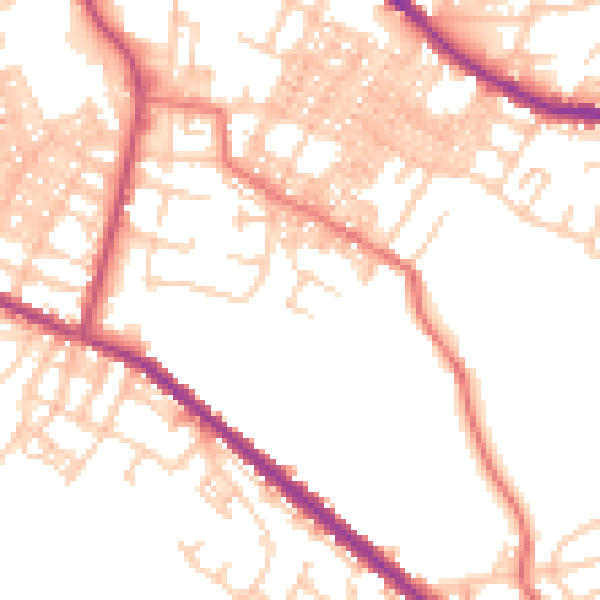 Daytime road noise heatmap for OL4 1JR