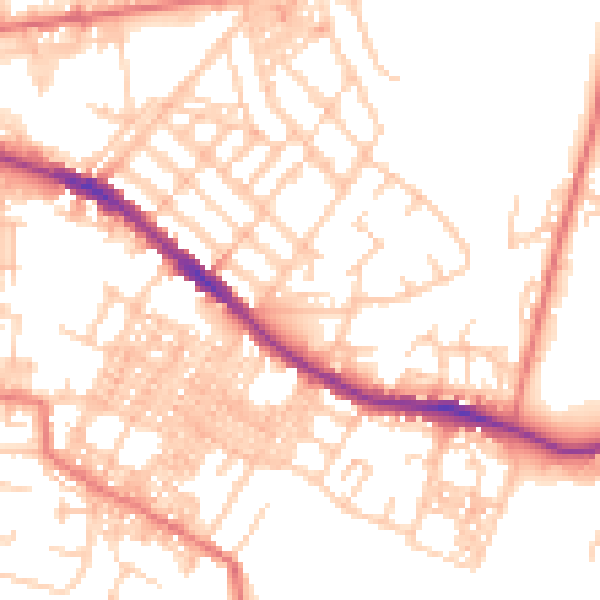 Daytime road noise heatmap for OL4 1LP