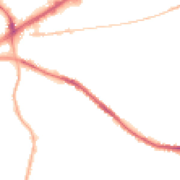 Night-time road noise heatmap for OL4 1LS