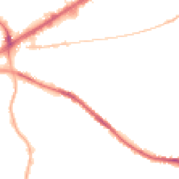 Night-time road noise heatmap for OL4 1LZ
