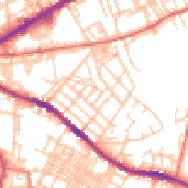 Daytime road noise heatmap for OL4 1NH