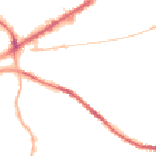 Night-time road noise heatmap for OL4 1NR