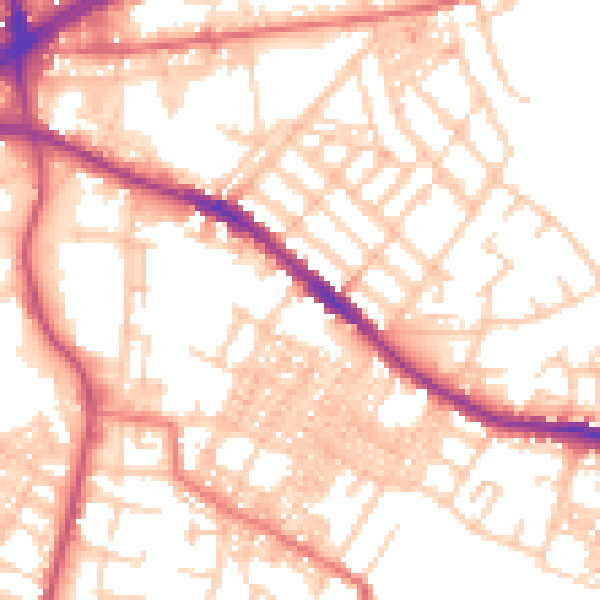 Daytime road noise heatmap for OL4 1NY