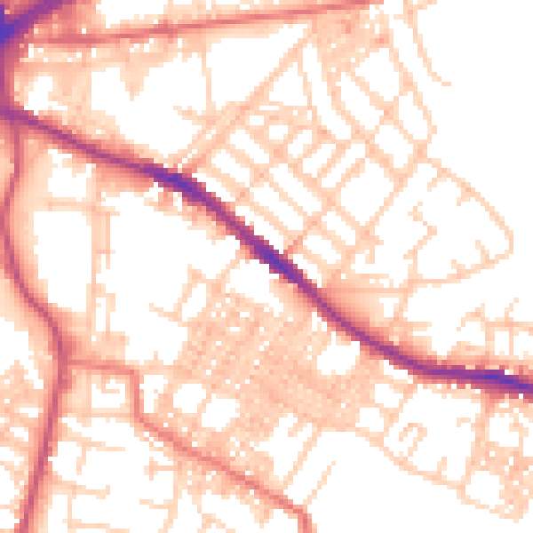 Daytime road noise heatmap for OL4 1NZ