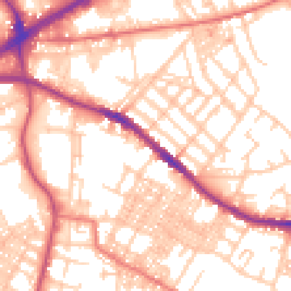 Daytime road noise heatmap for OL4 1PA