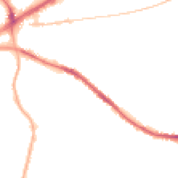 Night-time road noise heatmap for OL4 1PA
