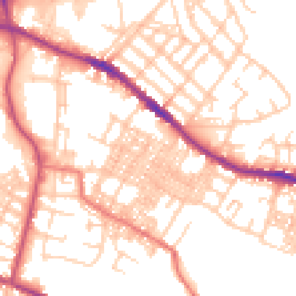 Daytime road noise heatmap for OL4 1PW