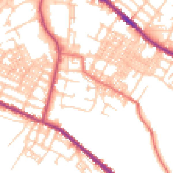 Daytime road noise heatmap for OL4 1QT