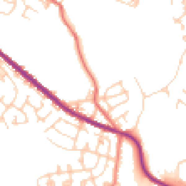 Daytime road noise heatmap for OL4 1RA