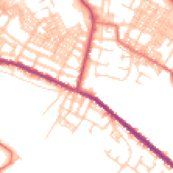 Daytime road noise heatmap for OL4 1RH