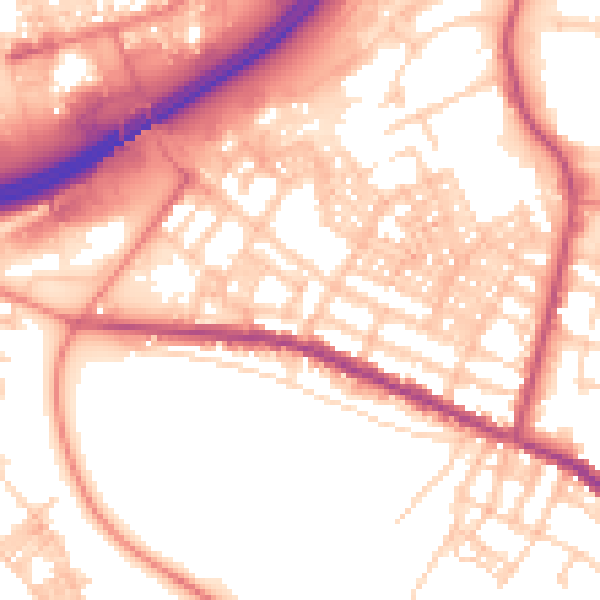 Daytime road noise heatmap for OL4 1SE
