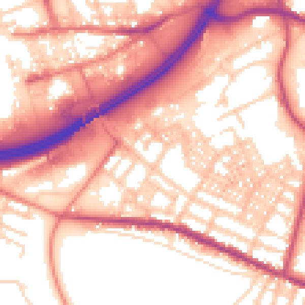 Daytime road noise heatmap for OL4 1XF