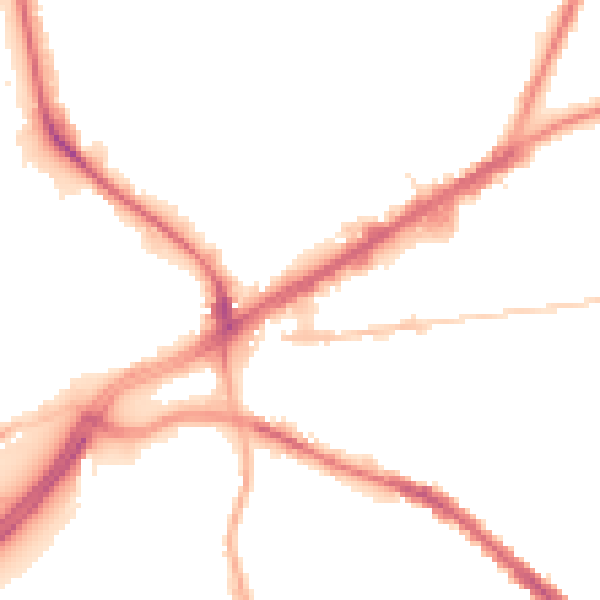 Night-time road noise heatmap for OL4 2AE