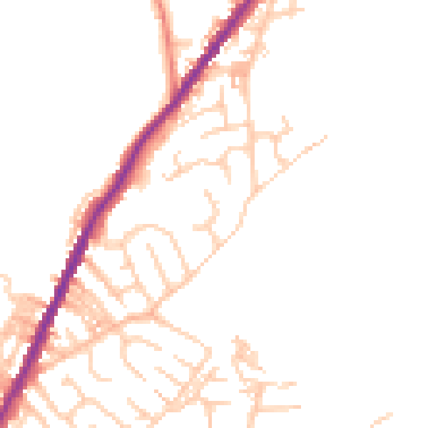 Daytime road noise heatmap for OL4 2AW
