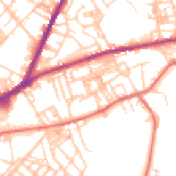 Daytime road noise heatmap for OL4 2DT
