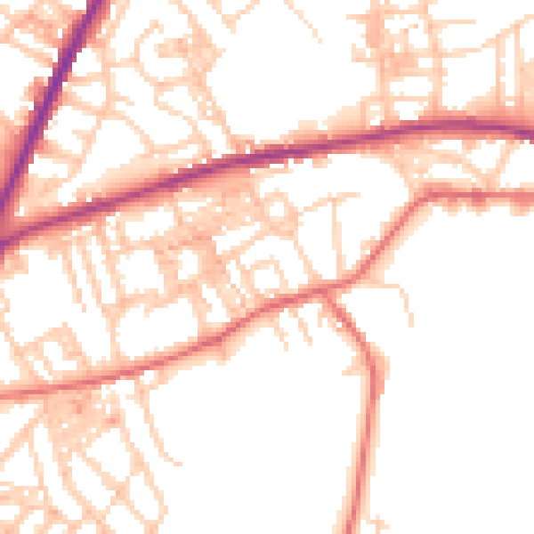Daytime road noise heatmap for OL4 2EH