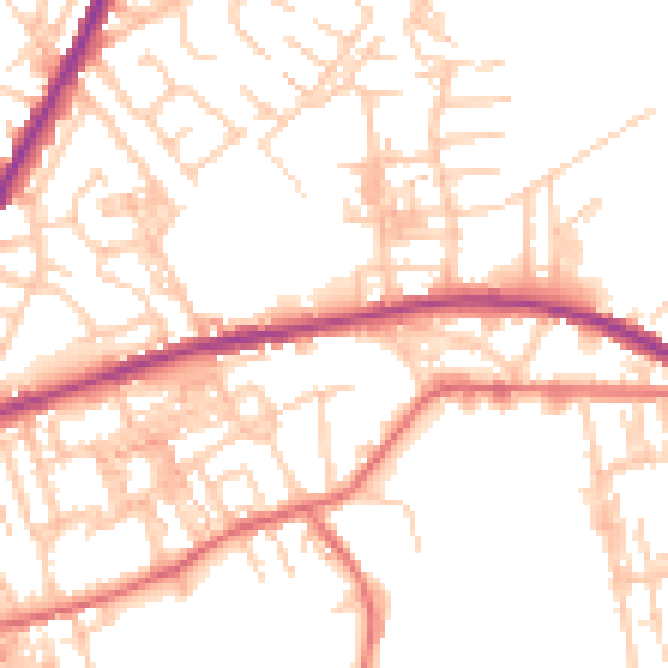 Daytime road noise heatmap for OL4 2HP