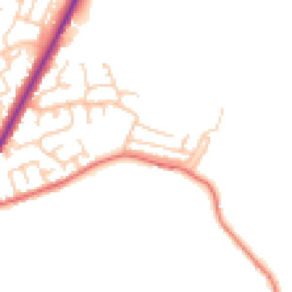 Daytime road noise heatmap for OL4 2LG