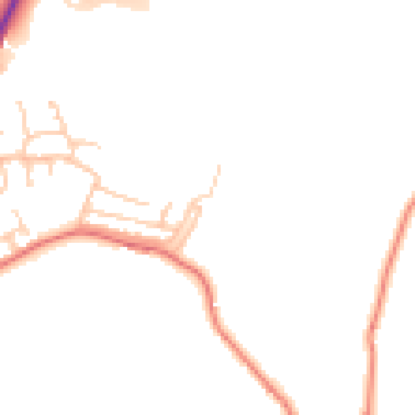 Daytime road noise heatmap for OL4 2LZ